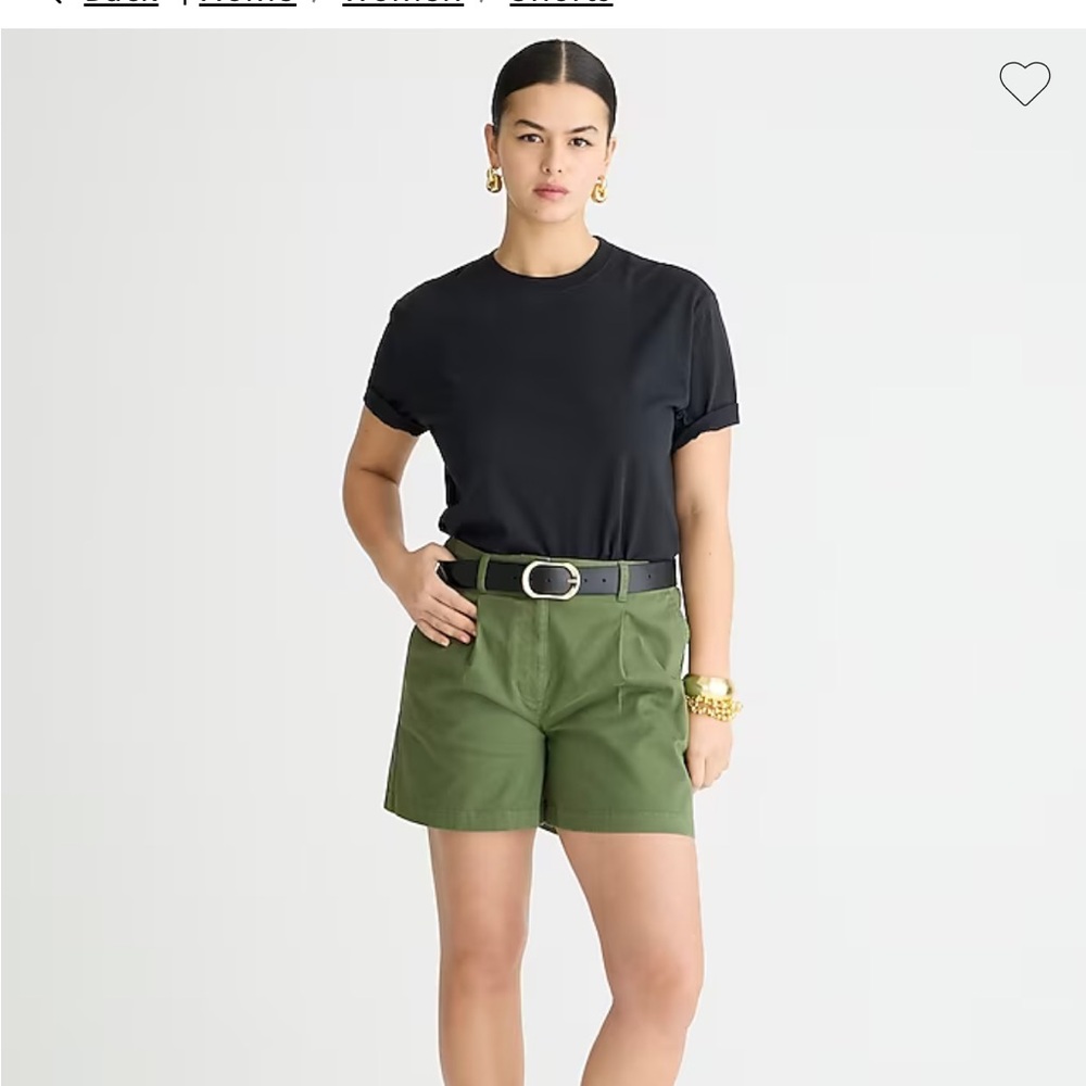 J Crew NWT Pleated Capeside Chino Short in Green